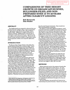 COMPARISONS OF TREE HEIGHT GROWTH ON BROADCAST-BURNED, BULLDOZER-PILED, AND NON-