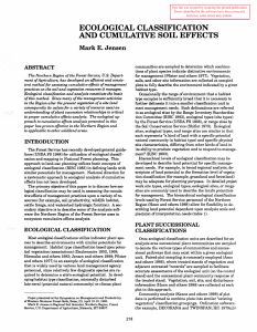 ECOLOGICAL CLASSIFICATION AND CUMULATIVE SOIL EFFECTS Mark E. Jensen ABSTRACT
