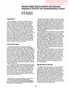 DOES FIRE EXCLUSION INCREASE PRODUCTIVITY OF PONDEROSA PINE? P. H. Cochran