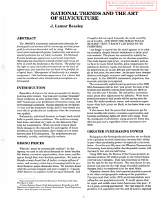 NATIONAL TRENDS AND THE ART OF SILVICULTURE J. Lamar Beasley