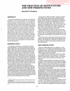 THE PRACTICE OF SILVICULTURE AND NEW PERSPECTIVES Russell T.  Graham ABSTRACT