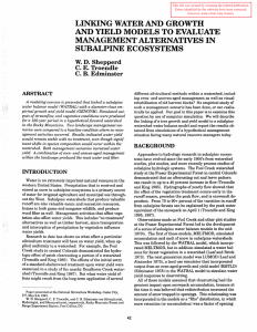 w. LINKING WATER AND GROWTH AND YIELD MODELS TO EVALUATE MANAGEMENT ALTERNATIVES IN