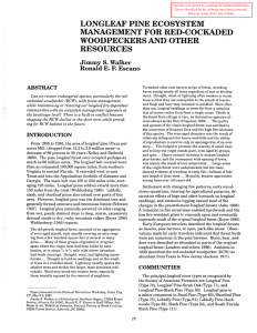 WOODPECKERS AND OTHER LONGLEAF PINE ECOSYSTEM MANAGEMENT FOR RED-COCKADED RESOURCES