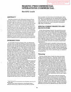 MAKING PRECOMMERCIAL OPERATIONS COMMERCIAL David K.  Leach ABSTRACT