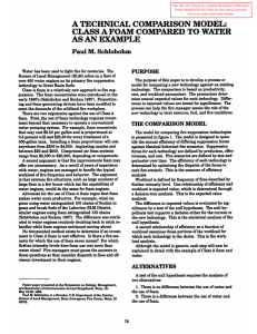 A TECHNICAL COMPARISON MODEL: AS AN EXAMPLE Paul M. Schlobohm C~SAFOAMCOMPMmDTOWATER