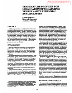 FOR TEMPERATURE PROFILES GERMINATION OF CHEATGRASS VERSUS NATIVE PERENNIAL