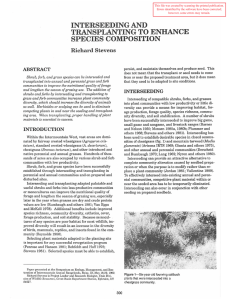INTERSEEDING AND TRANSPLANTING TO SPECIES COMPOSITION ENHANCE