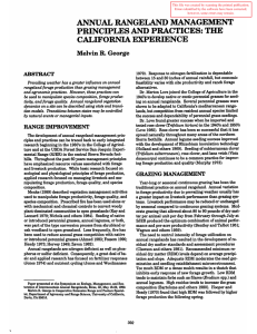 ANNUAL RANGELAND MANAGEMENT PRINCIPLES AND PRACTICES: THE CALIFORNIA EXPERIENCE Melvin R. George