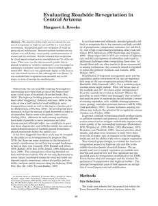Evaluating Roadside Revegetation in Central Arizona Margaret A. Brooks