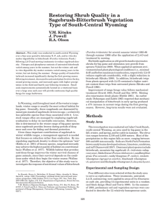 Restoring Shrub Quality in a Sagebrush-Bitterbrush Vegetation Type of South-Central Wyoming V.M. Kituku