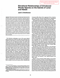 Elevational  Relationships of Introduced and Hawaii Jack D.  Brotherson