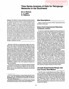 Time Series Analysis of Data for Raingauge Networks in the Southwest L.J.Lane