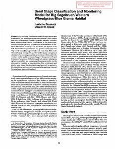 Seral Stage Classification and Monitoring Model for Big Sagebrush/Western Wheatgrass/Blue Grama Habitat