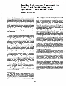 Tracking Environmental Change with the (Fouquieria Prospects and  Pitfalls sp/endens):