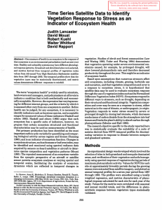 Time Series Satellite Data to Identify Indicator of Ecosystem Health