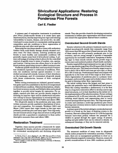 Silvicultural Applications: Restoring Ecological Structure and Process in Ponderosa Pine Forests