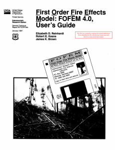 -  - - First Order Fire Effects Model: FOFEM