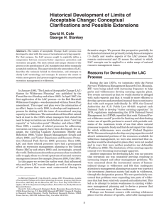 Historical Development of Limits of Acceptable Change: Conceptual Clarifications and Possible Extensions