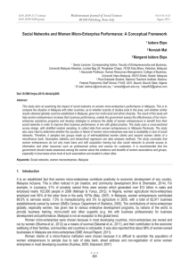 Social Networks and Women Micro-Enterprise Performance: A Conceptual Framework Isidore Ekpe