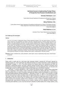 Individual Access to Implementing Foreign Policy: Mediterranean Journal of Social Sciences