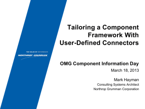 Tailoring a Component Framework With User-Defined Connectors OMG Component Information Day