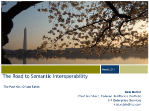 The Road to Semantic Interoperability  The Path Not (Often) Taken Ken Rubin