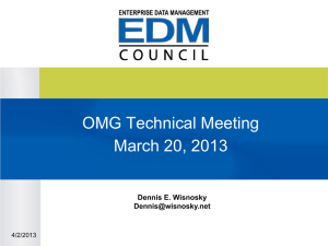 OMG Technical Meeting March 20, 2013  Dennis E. Wisnosky