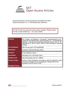 Enantioselective CuH-Catalyzed Anti-Markovnikov Hydroamination of 1,1-Disubstituted Alkenes Please share