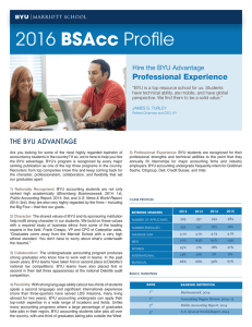 2016 BSAcc Professional Experience Hire the BYU Advantage