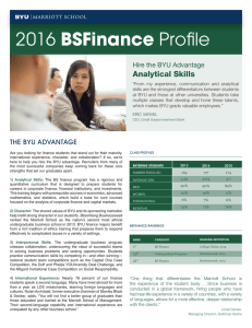 2016 BSFinance Analytical Skills Hire the BYU Advantage