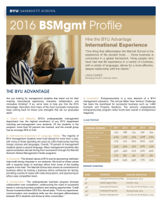 2016 BSMgmt International Experience Hire the BYU Advantage