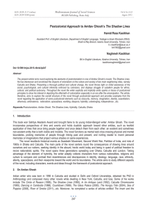 The Shadow Lines Mediterranean Journal of Social Sciences Hamid Reza Kasikhan