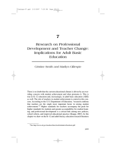 7 Research on Professional Development and Teacher Change: Implications for Adult Basic