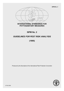 ISPM No. 2 (1995) GUIDELINES FOR PEST RISK ANALYSIS