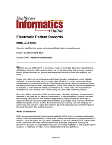 Electronic Patient Records W EMRs and EHRs Healthcare Informatics