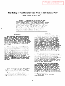 Fire  History of Two  Montane  Forest Areas ...