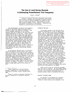 The  Use  of  Land  Survey ... in  Estimating  Presettlement  Fire  Frequency