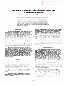 Fire  History of  a Western  Larch/Douglas-Fir Forest ... in· Northwestern  Montana