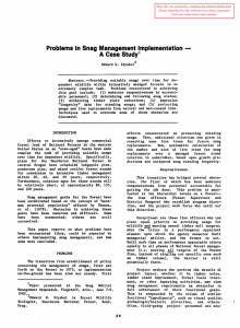 Problems In  Snag  Management Implementation A Case Study