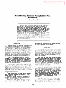 Use of  Nesting  Boxes  on  Young ... Plantations