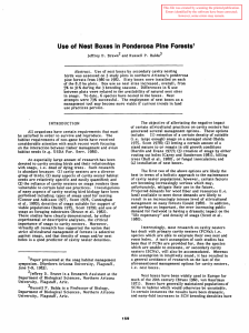 Use of  Nest  Boxes  in  Ponderosa ...