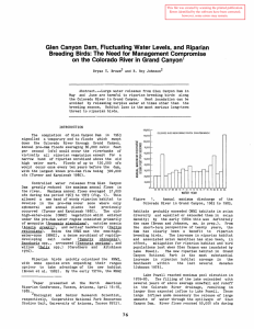 Glen  Canyon  Dam,  Fluctuating  Water Levels, ... Breeding  Birds:  The  Need  for ...