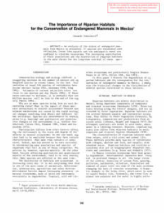 The  Importance of  Riparian  Habitats An 1