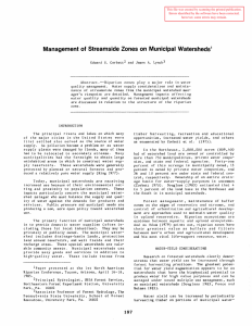 Management of  Streamside Zones  on  Municipal ...