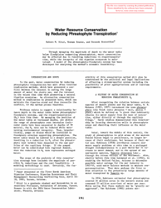 by Water  Resource  Conservation Reducing  Phreatophyte Transpiration