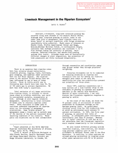 Livestock  Management in  the  Riparian  Ecosystem