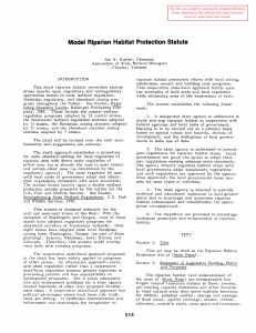 Model  Riparian  Habitat  Protection  Statute