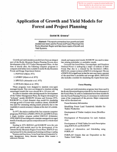 Forest AI)plication of Gr()\\'th alld Yield Models alld Project Plan.Jling fOI·