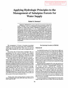 Applying Hydrologic PriJICiples to the Managenlent of Sllbalpine Forests f·or Water Sllpply