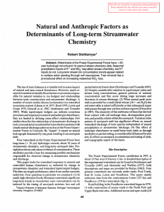 Natllral and Anthropic Factors as ChClnistry Deterlninants of Long-term Streanlwater Robert Stottlemyer